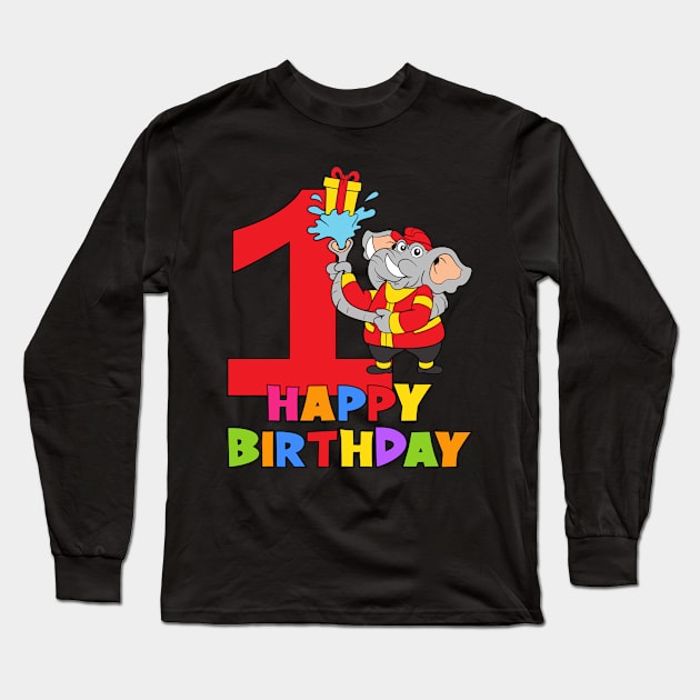 1st First Birthday Party 1 Year Old One Year Long Sleeve T-Shirt by KidsBirthdayPartyShirts